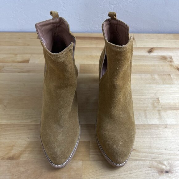Jeffrey Campbell Boots Orwell Suede Ankle Booties Pull On Cut Out Size 7.5 - Picture 3 of 10